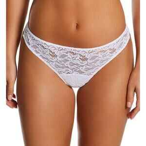 Hanro Women's Luxury Moments Lace Thong White Size L 1284